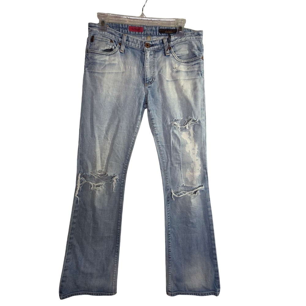 AG Adriano Goldschmied  Angel‎ Jeans W's 29R Light Wash Distressed Grunge USA